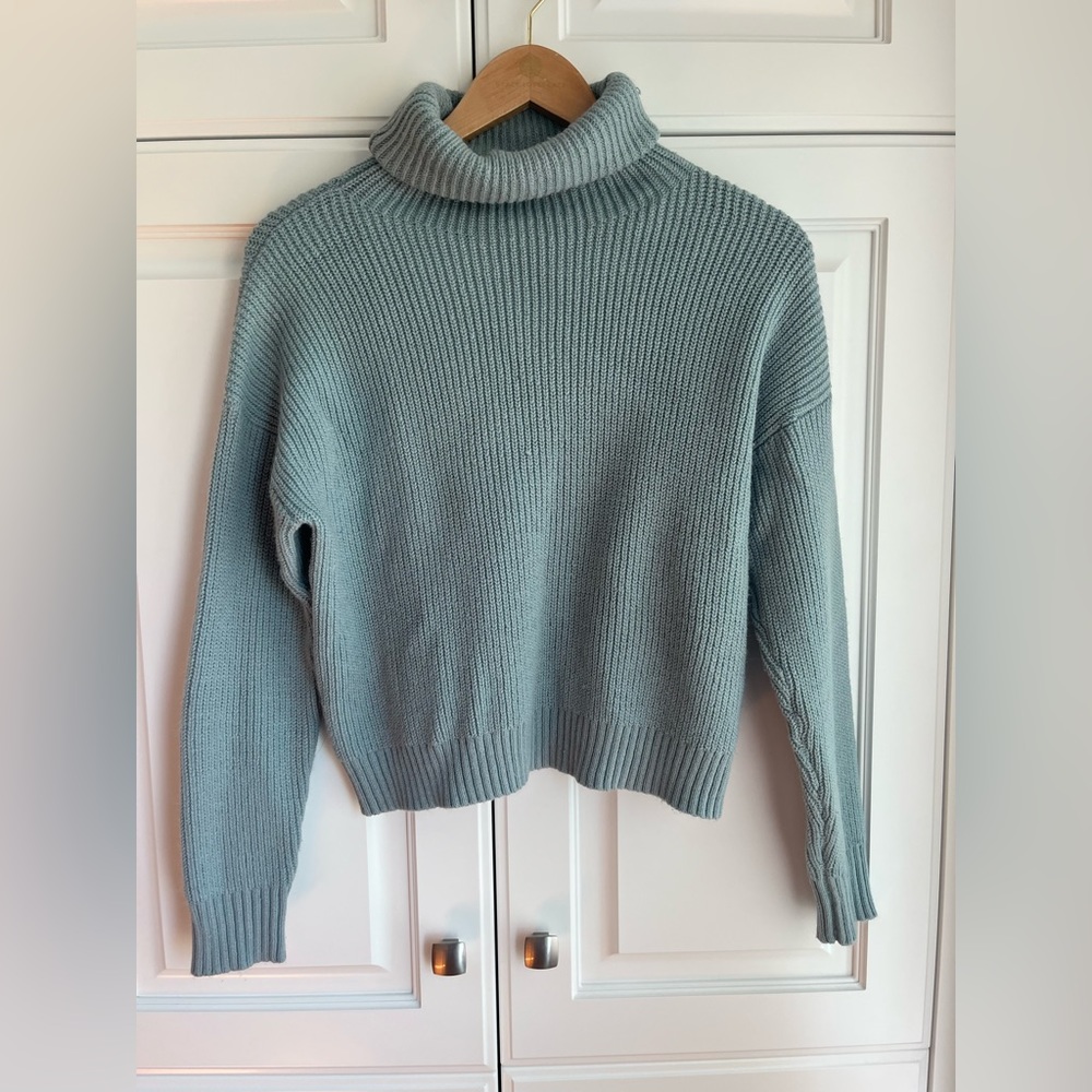 Forever 21 Knit Turtleneck - Blue/Green